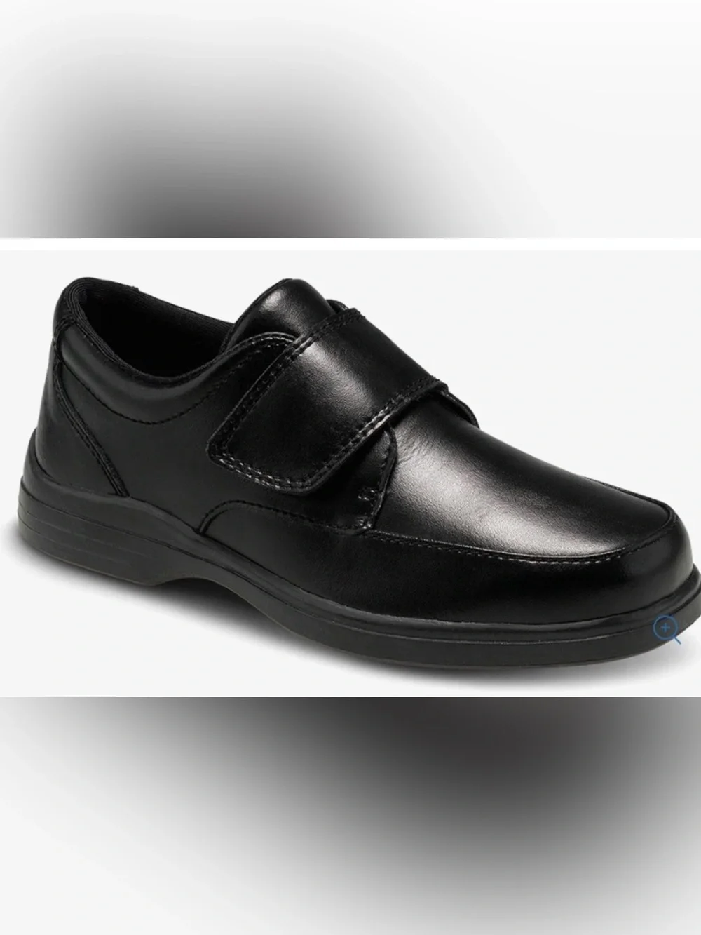 Hush Puppies Kids Black Hook-and-Loop Dress Shoe